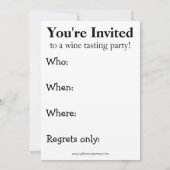 ワイおもしろいンテイスティングパーティの招待状 招待状 (裏面)