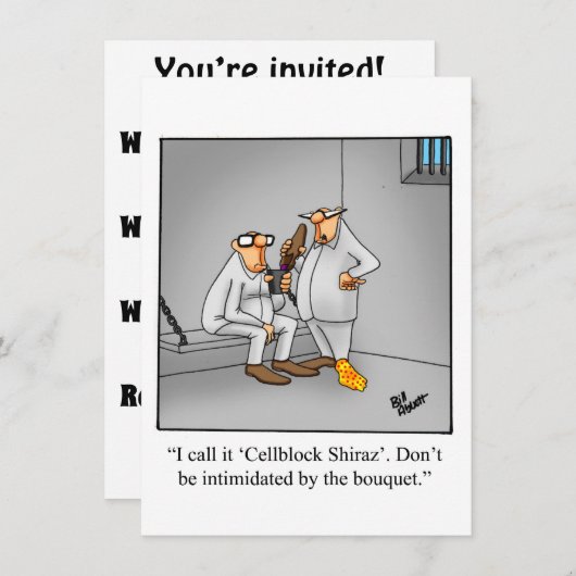 ワイおもしろいンテイスティングパーティの招待状 招待状 (正面/裏面)