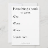 ワイおもしろいンテイスティングパーティの招待状 招待状 (裏面)
