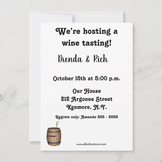 ワイおもしろいンテイスティングパーティの招待状 招待状 (裏面)