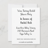 ワイおもしろいンテイスティングブライダルシャワーパーティの招待状 招待状 (裏面)