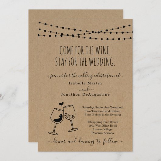 ワイおもしろいンテーマ結婚式招待状 招待状 (正面/裏面)