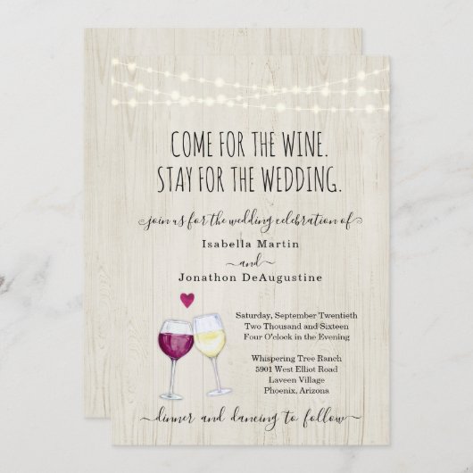 ワイおもしろいンテーマ結婚式招待状 招待状 (正面/裏面)