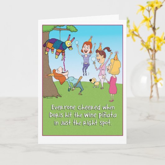 ワイおもしろいンピナタ誕生日カード カード (黄色い花)