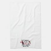 ワイおもしろいンファミリーの休日が素晴らしある キッチンタオル (縦)