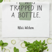 ワイおもしろいンボトルことわざ名グリーンブラックニース キッチンタオル (折り畳み)