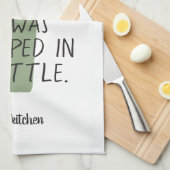 ワイおもしろいンボトルことわざ名グリーンブラックニース キッチンタオル (四つ折り)