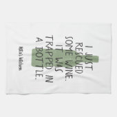 ワイおもしろいンボトルことわざ名グリーンブラックニース キッチンタオル (横)