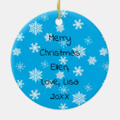 ワイおもしろいンユーモアレトロレディークリスマス セラミックオーナメント (裏面)