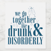 ワイおもしろいンラベルと飲無秩序な友人 ワインラベル (シングルラベル)