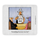 ワイおもしろいン及びチーズユーモアガラス切断板 カッティングボード (正面)