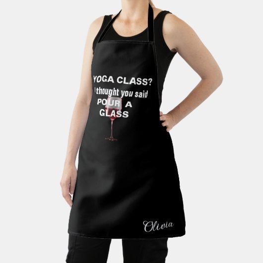 ワイおもしろいン引用文、ワインラバーパーソナライズされたブラック エプロン (インサイチュ)