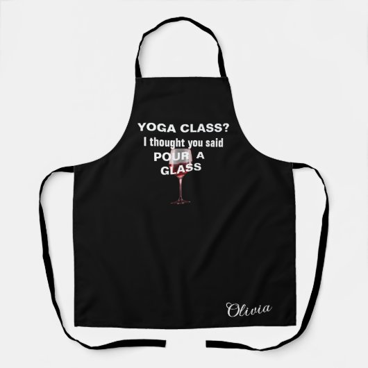 ワイおもしろいン引用文、ワインラバーパーソナライズされたブラック エプロン (正面)