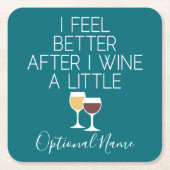 ワイおもしろいン引用文 – ワ感じイン後の方が良い スクエアペーパーコースター (正面)