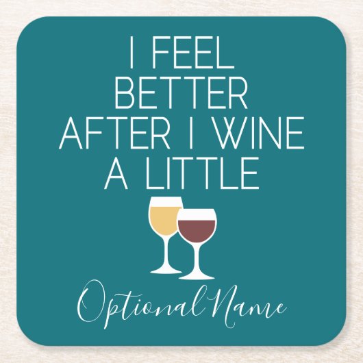 ワイおもしろいン引用文 – ワ感じイン後の方が良い スクエアペーパーコースター (正面)