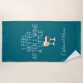 ワイおもしろいン引用文 – ワ感じイン後の方が良い ビーチタオル (正面)