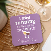 ワイおもしろいン引用文 – 私はランニングの – スパ保リング スクエアペーパーコースター