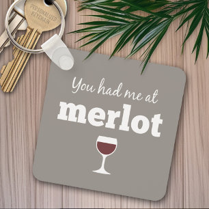 ワイおもしろいン引用文- Merlotで私を持っていた キーホルダー