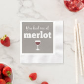 ワイおもしろいン引用文- Merlotで私を持っていた 縁ありカクテルナプキン (インサイチュ)