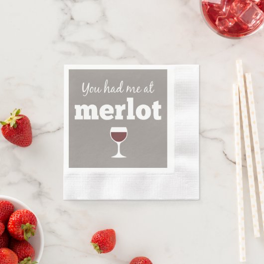 ワイおもしろいン引用文- Merlotで私を持っていた 縁ありカクテルナプキン (インサイチュ)