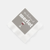 ワイおもしろいン引用文- Merlotで私を持っていた 縁ありカクテルナプキン (角)