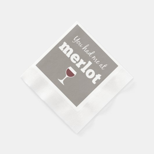 ワイおもしろいン引用文- Merlotで私を持っていた 縁ありカクテルナプキン (角)