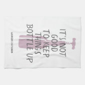 ワイおもしろいン恋人名前をカスタムするギフスタイリッシュト キッチンタオル (横)