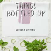 ワイおもしろいン恋人名前をカスタムするギフスタイリッシュト キッチンタオル (折り畳み)