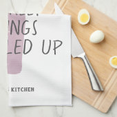 ワイおもしろいン恋人名前をカスタムするギフスタイリッシュト キッチンタオル (四つ折り)