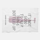 ワイおもしろいン恋人名前をカスタムするギフスタイリッシュト キッチンタオル (横)