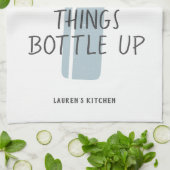 ワイおもしろいン恋人名前をカスタムするギフスタイリッシュト キッチンタオル (折り畳み)