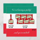 ワイおもしろいン漫画の温かい試飲ユーモアのある会 招待状 (正面/裏面)