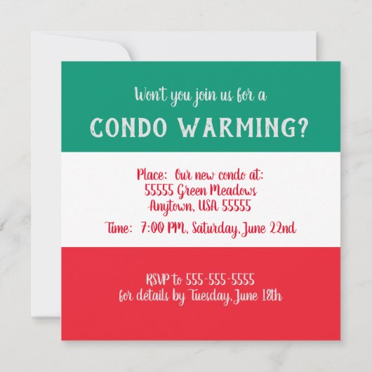 ワイおもしろいン漫画の温かい試飲ユーモアのある会 招待状 (裏面)