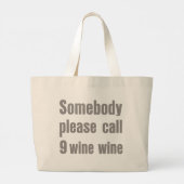 ワイおもしろいン緊急モダンタイポグラフィ ラージトートバッグ (裏面)