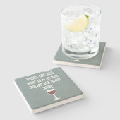 ワイおもしろいン詩 – ワインは赤い詩は懸命 ストーンコースター (横)