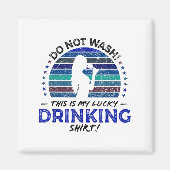 ワイおもしろいン飲む女性ワイナリー引用文、レトロかわいい マグネット (正面)