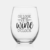 ワイおもしろいン・オクロック・ワード・アート ステムなしワイングラス (裏面)