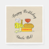 ワイおもしろいン&チーズテイスティングバースデーパーティー スタンダードランチョンナプキン (正面)