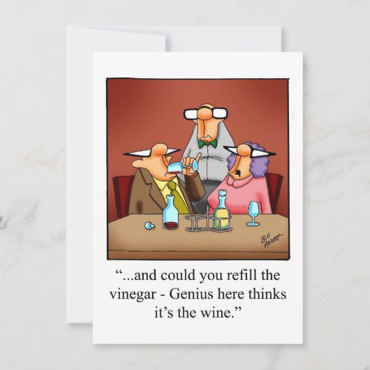 ワイおもしろいン&ディナーパーティの招待状 招待状 (正面)