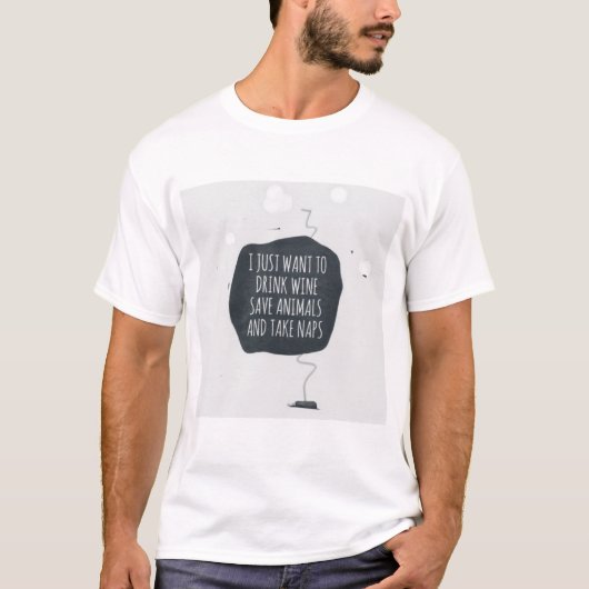 ワイおもしろいン&動物愛好家引用文Tシャツ – "Drink W Tシャツ (正面)