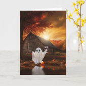 ワイおもしろいン・幽霊ハッピーハローウィンスピリッツ カード (黄色い花)