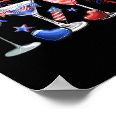 ワイおもしろいンGl赤白青花火ハッピー4th of ポスター (角)