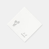 ワイお洒落ングカスタマイズイニシャル結婚ズ スタンダードカクテルナプキン (角)