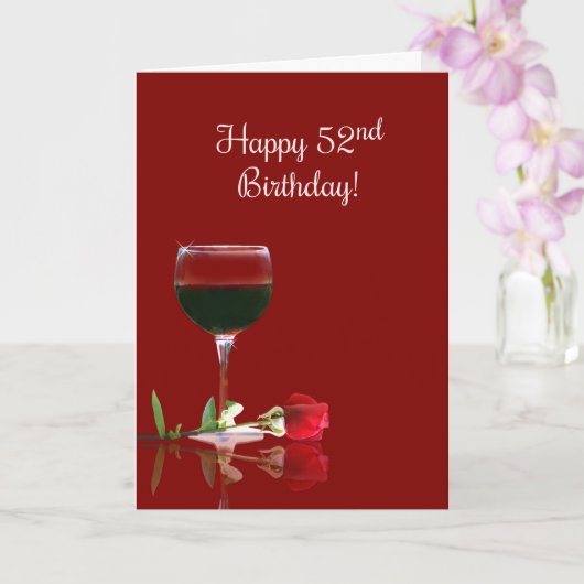 ワイかわいらしンとバラハッピー52誕生日 カード (蘭)