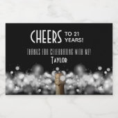 ワイきらめくンオンブラックパーティーフェイスミニ スパークリングワインラベル (シングルラベル)