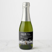 ワイきらめくンオンブラックパーティーフェイスミニ スパークリングワインラベル (正面)