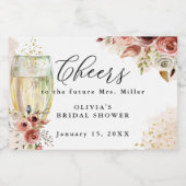 ワイきらめくングラス錆と金ゴールドブライダルシャワー スパークリングワインラベル (シングルラベル)