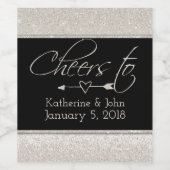 ワイきらめくングリッタールック結婚ズワインラベル ワインラベル (シングルラベル)