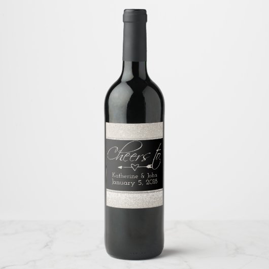 ワイきらめくングリッタールック結婚ズワインラベル ワインラベル (正面)