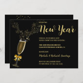ワイきらめくンニューイヤー招待状 招待状 (正面/裏面)
